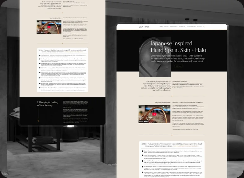 Japanese Inspired Head Spa mobile screens