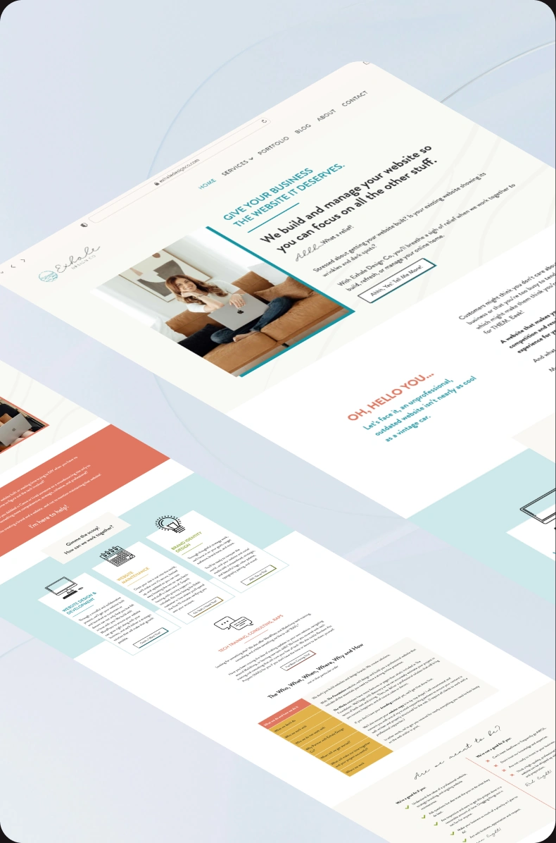 Exhale website perspective mockup