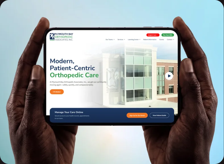 Tablet mockup — Modern, Patient-Centric Orthopedic Care