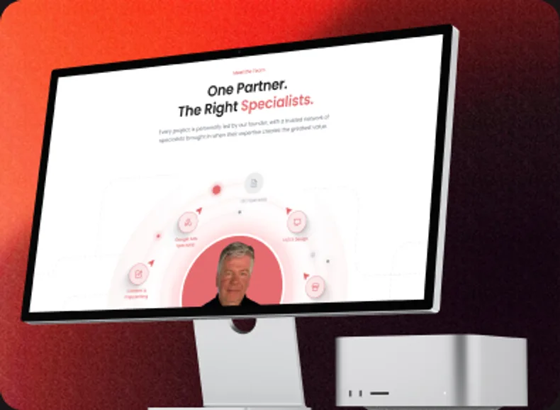 Totalweb website on desktop setup