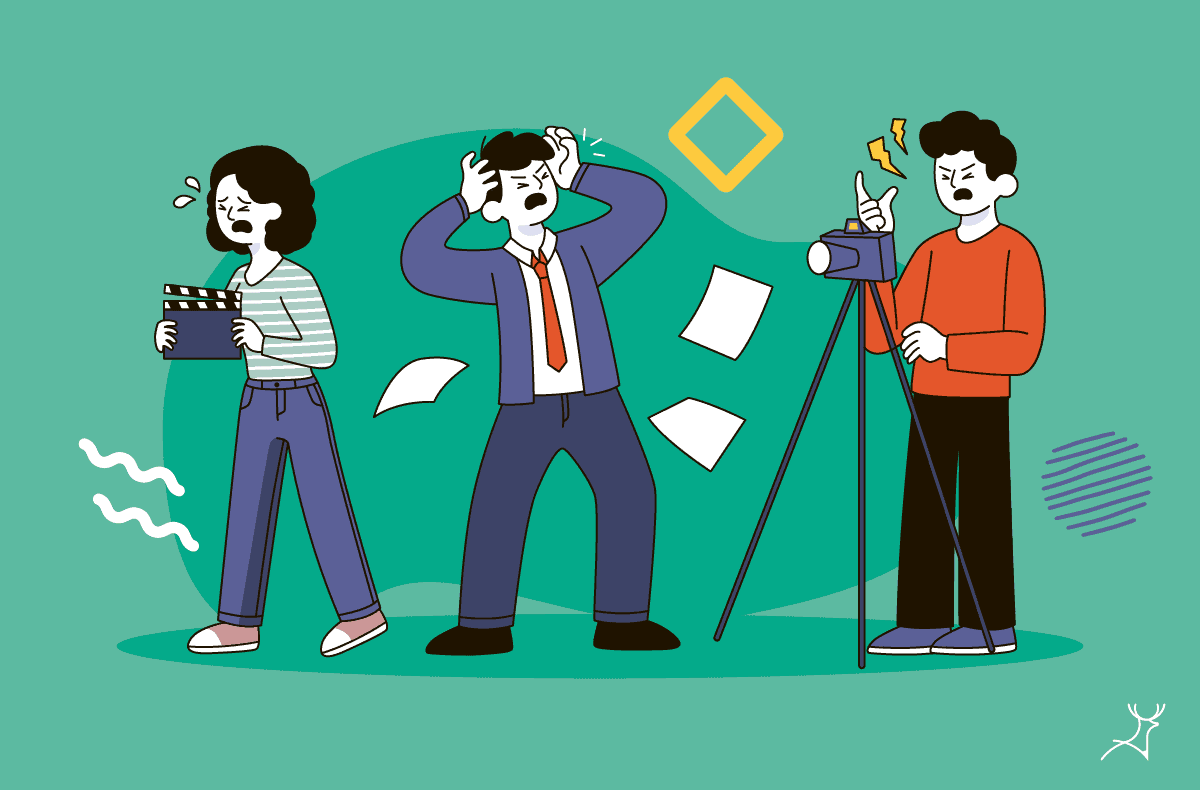 stressed media people illustration