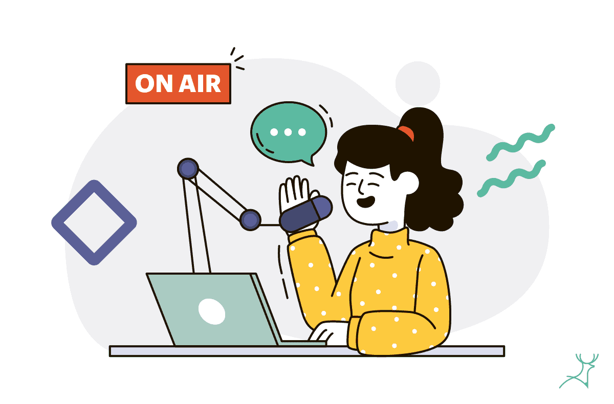 radio announcer dj podcast cartoon