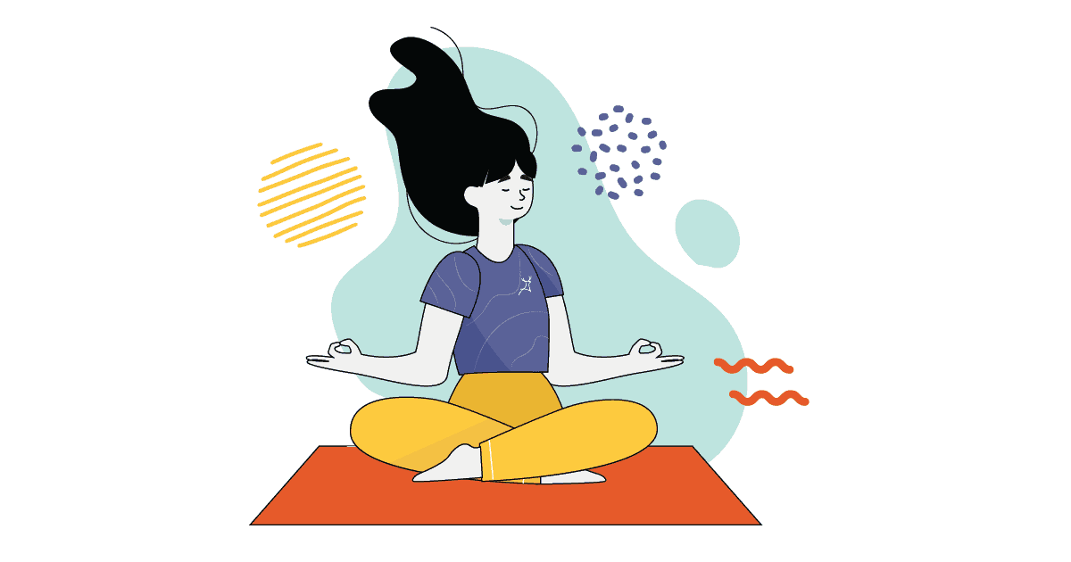 relaxed client yoga cartoon