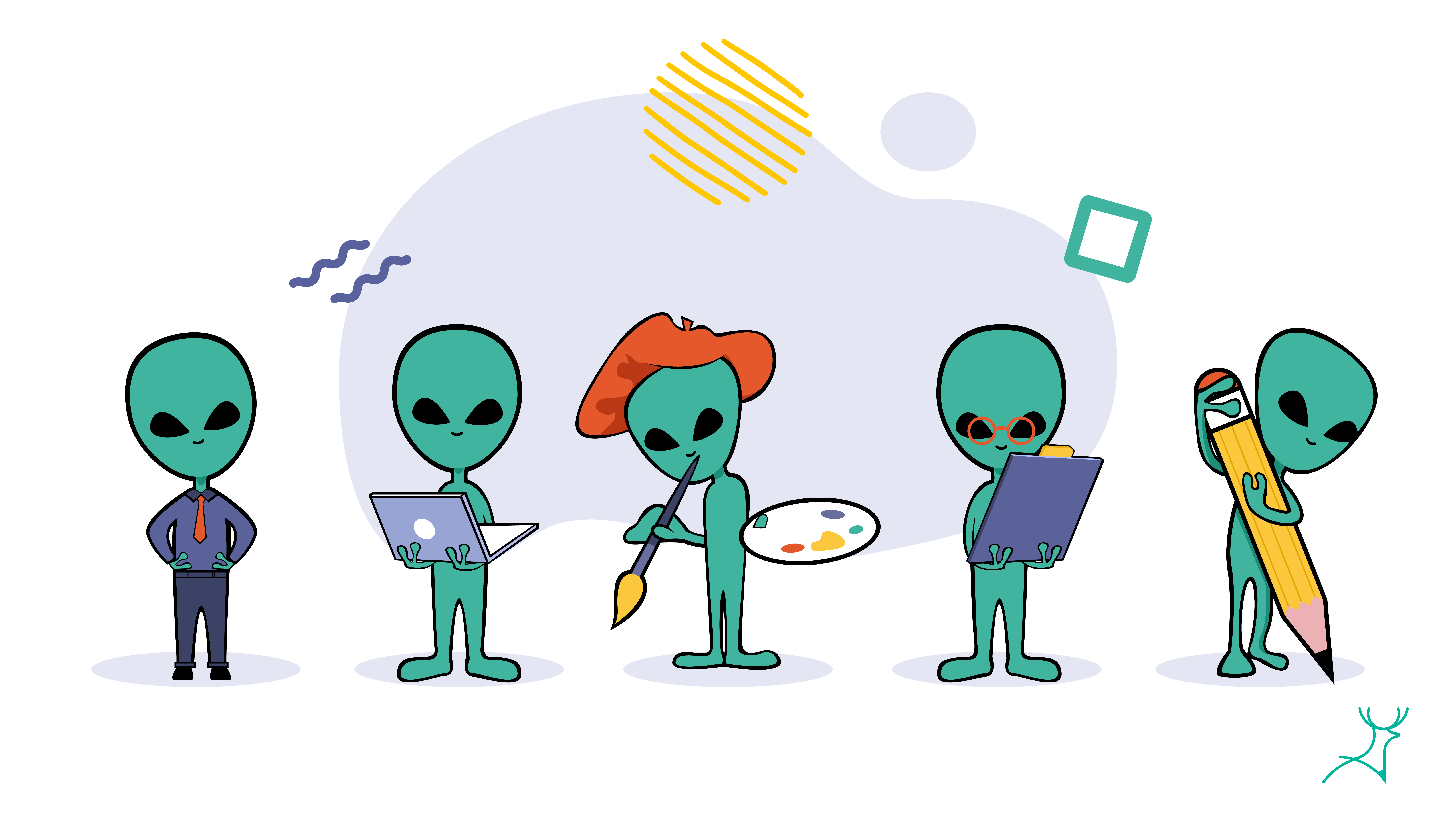 alien group cartoon