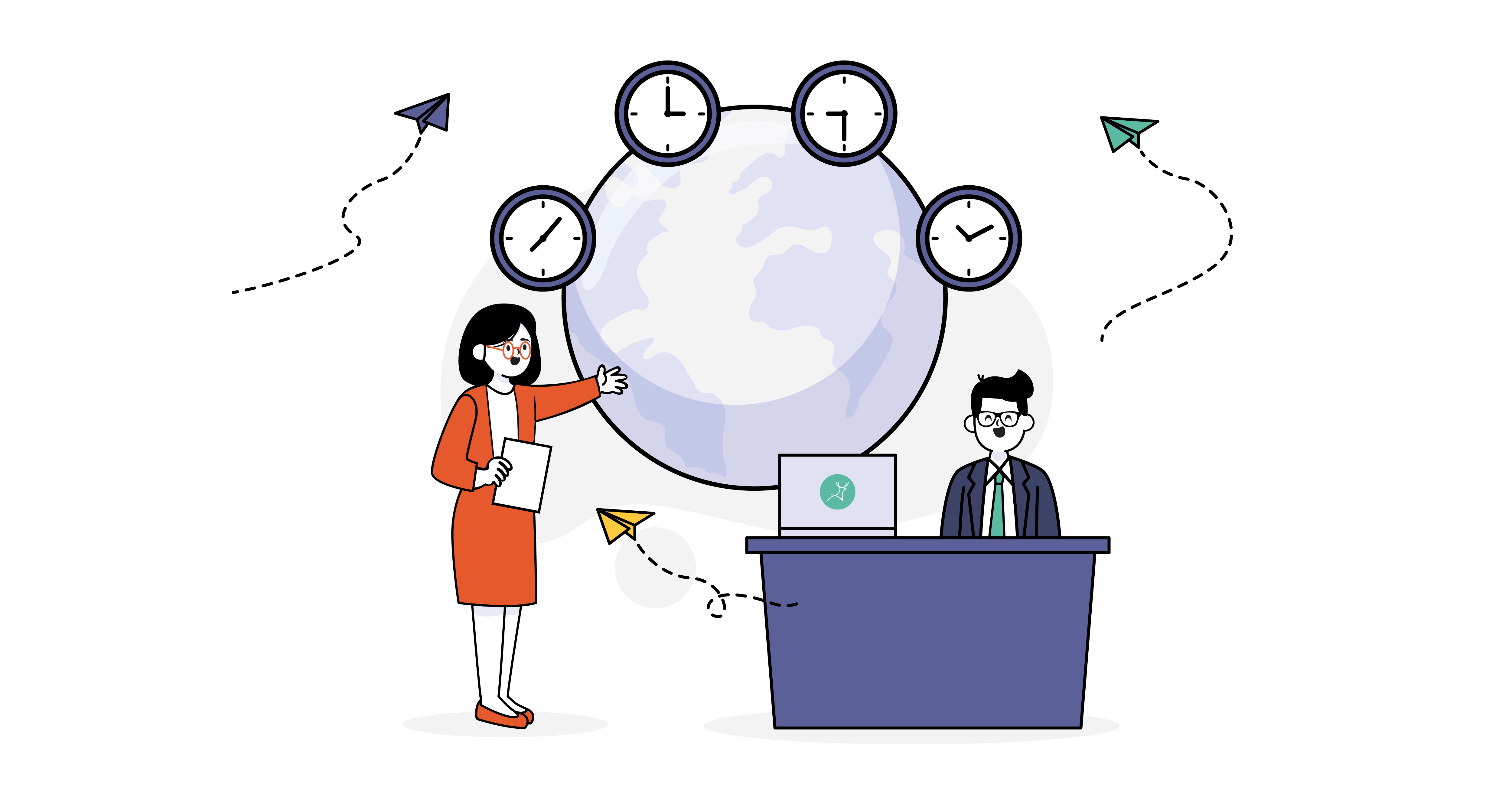 remote employees cartoon